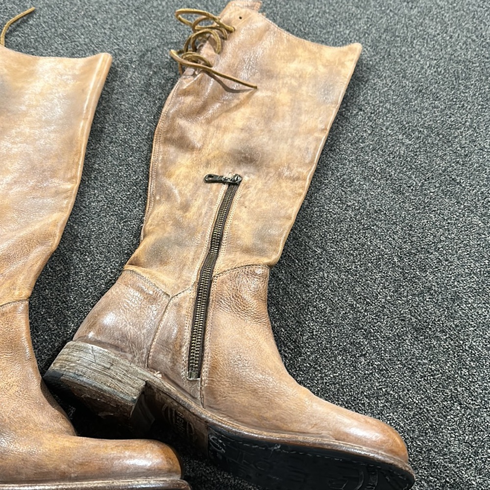 BED|STU Tan Over-the-Knee Leather Boots - Picture 4 of 7